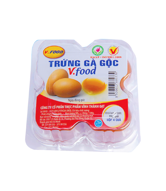 TRỨNG GÀ GỘC V.FOOD HỘP 4