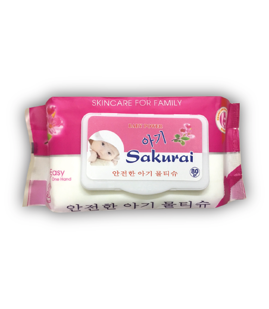 KHĂN GIẤY ƯỚT SAKURAI 80G